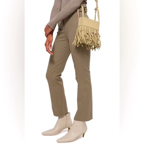 Jonathan Simkhai Samira Cotton Twill Cropped Pants 4 Olivine - Picture 1 of 5